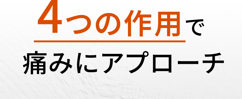 4つの作用で痛みにアプローチ